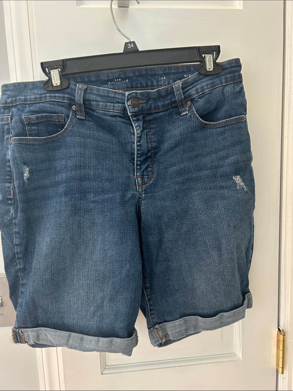 new directions Dark Blue Rolled Cuff Denim Shorts